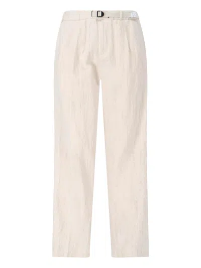 White Sand Belted Pants In White
