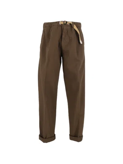 White Sand Belted Selvedge Trousers In Multi
