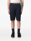 White Sand Belted Shorts In Blue