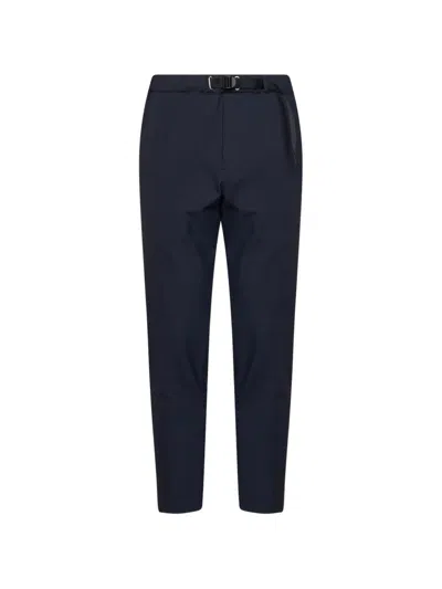 White Sand Belted Straight-leg Trousers In Black