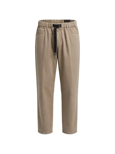 White Sand Belted Straight-leg Trousers In Brown