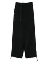White Sand Wide-leg Trousers In Black