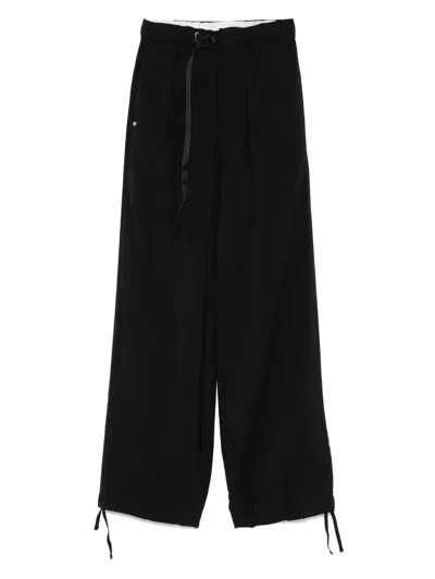 WHITE SAND BELTED TROUSERS
