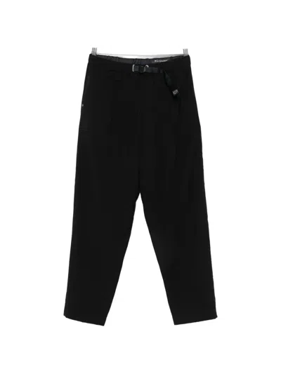 White Sand Belted Trousers In Black