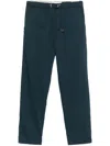 White Sand Belted Trousers In Blue