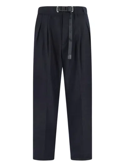 WHITE SAND BELTED TROUSERS