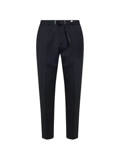 White Sand Belted Trousers In Blue