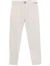 White Sand Belted Trousers In Neutrals