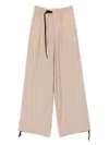 White Sand Beige Wide-leg Trousers In Neutrals