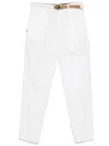 White Sand Belted Trousers In White