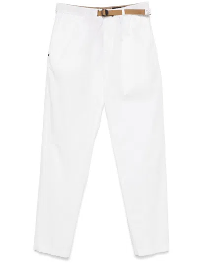 White Sand Belted Trousers In White