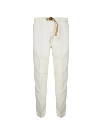 White Sand Belted Trousers In White