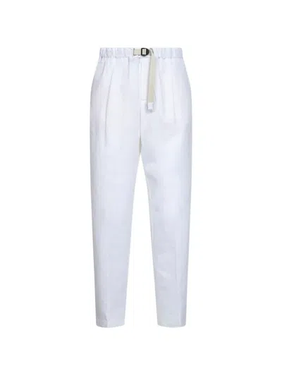 White Sand Belted Trousers In White