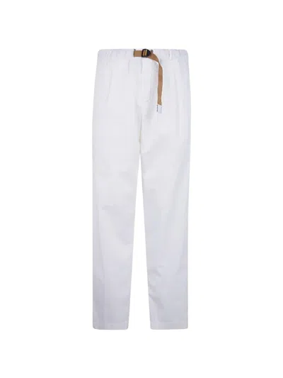 White Sand Belted Trousers In White