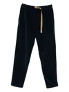 White Sand Belted Velvet Pants In Multi
