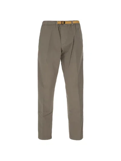 White Sand Belted-waist Chinos In Neutral