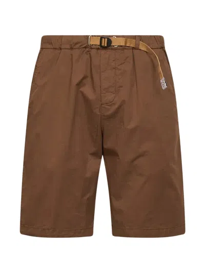 White Sand Belted-waist Shorts In Brown