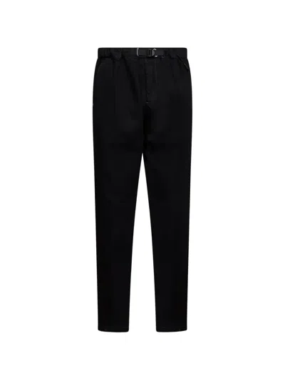 White Sand Belted-waist Trousers In Black