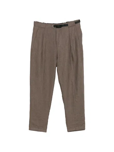 White Sand Belt-loops Trousers In Brown