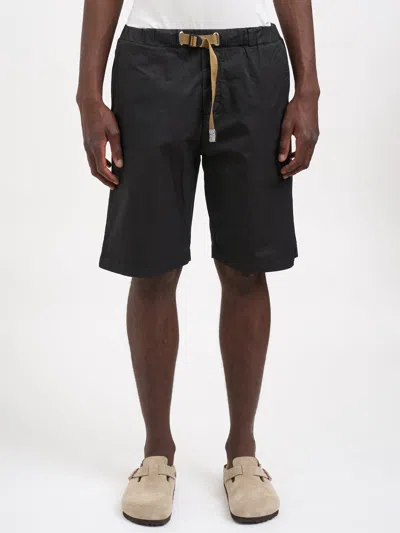 White Sand Bermuda In Cotone Stretch In Black