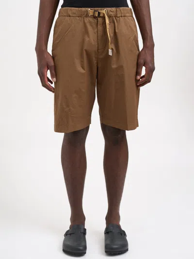 White Sand Bermuda In Cotone Stretch In Brown