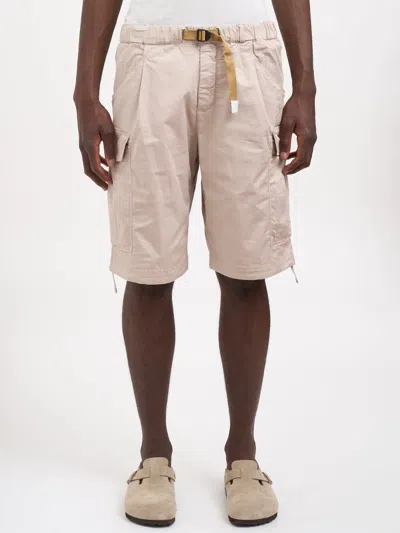 White Sand Bermuda In Cotone Stretch In Neutral
