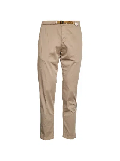 White Sand Satin Cotton Drawstring Straight Leg Pants In Multi