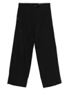 White Sand Cotton Flared Trousers In Black