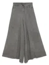 White Sand Cotton Wide-leg Trousers