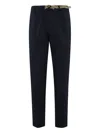 White Sand Buckle-fastening Cotton-blend Trousers In Black