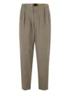 White Sand Buckle-fastening Pleated-front Trousers In Gray