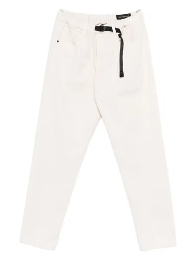 White Sand Buckle Trousers In White