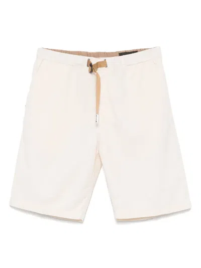 White Sand Buckled Shorts In Neutrals