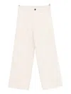 White Sand Button-fastening Belt-loops Trousers In Neutral
