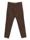 White Sand Button-fastening Cotton Trousers In Brown