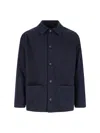 White Sand Button-up Shirt Jacket In Blue
