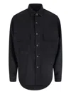 White Sand Button-up Shirt In Black