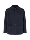 White Sand Button-up Shirt Jacket In Blue