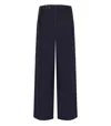 White Sand Carol Blue Ribbed Trousers In Blue