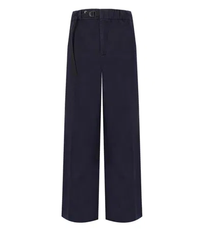 White Sand Carol Blue Ribbed Trousers In Blau