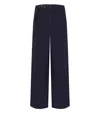 White Sand Carol Blue Ribbed Trousers In Blue