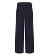 White Sand Carol Blue Ribbed Trousers In Blue