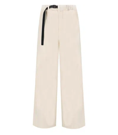 White Sand Carol Cream Ribbed Trousers In Weiss
