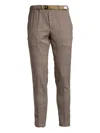 White Sand Checkered Brown Trousers With Tailored Fit In Brown