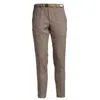 White Sand Checkered Brown Trousers With Tailored Fit In Brown