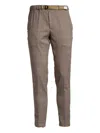 White Sand Checkered Brown Trousers With Tailored Fit In Brown