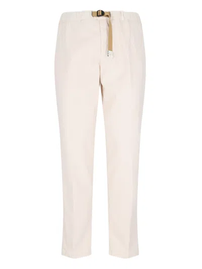 White Sand Chinos With Belt In Cream