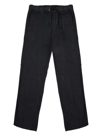 White Sand Classic Cotton Trousers With Belt In Black