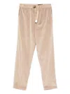 White Sand Corduroy Belt Trousers In Neutral