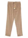 White Sand Corduroy Belted Pants In Nude